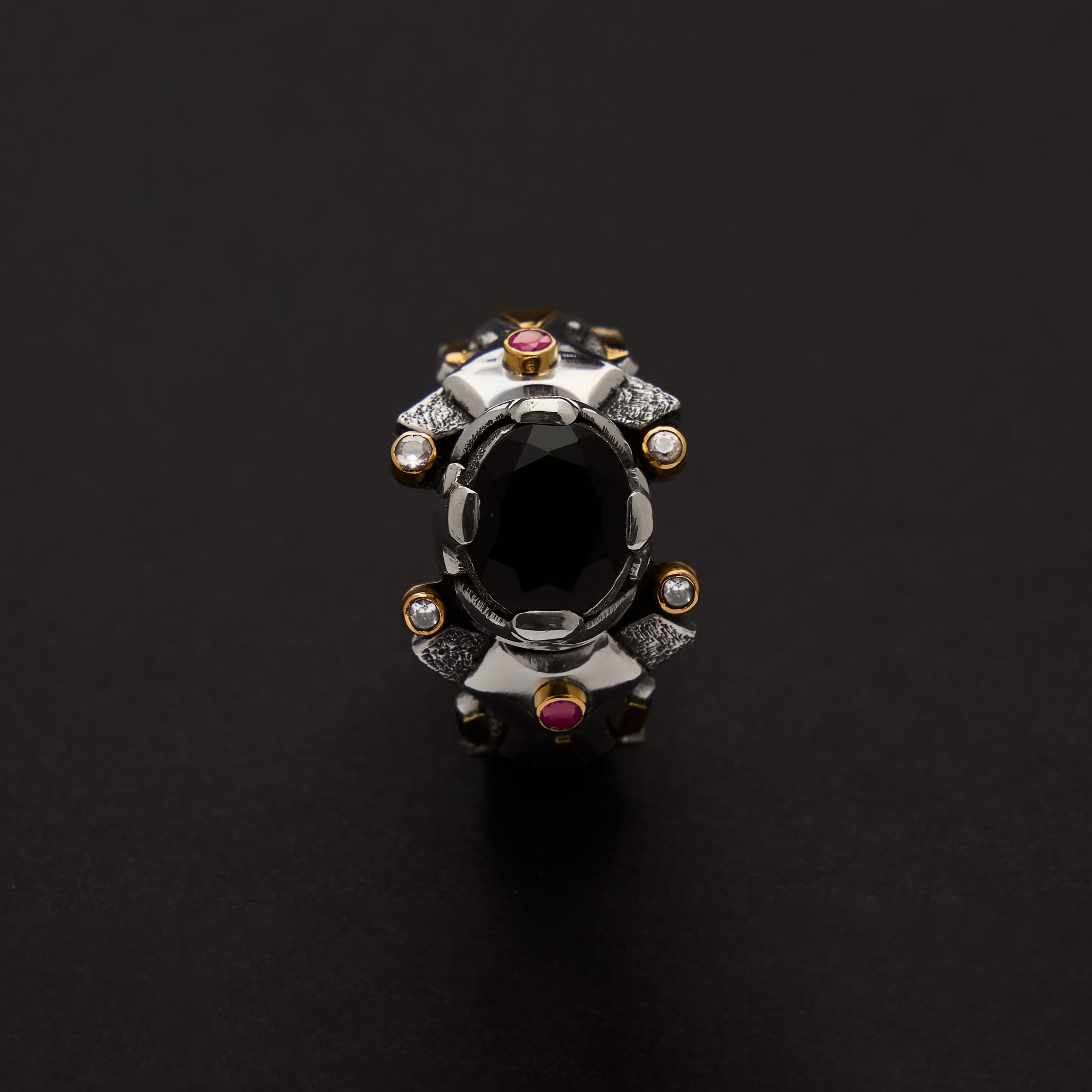 Obsidian and deals diamond ring