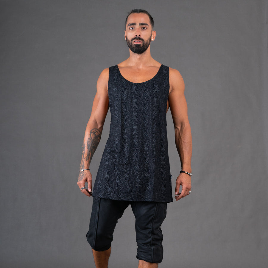 Black SYNERGIC Men's Tank Top with Print